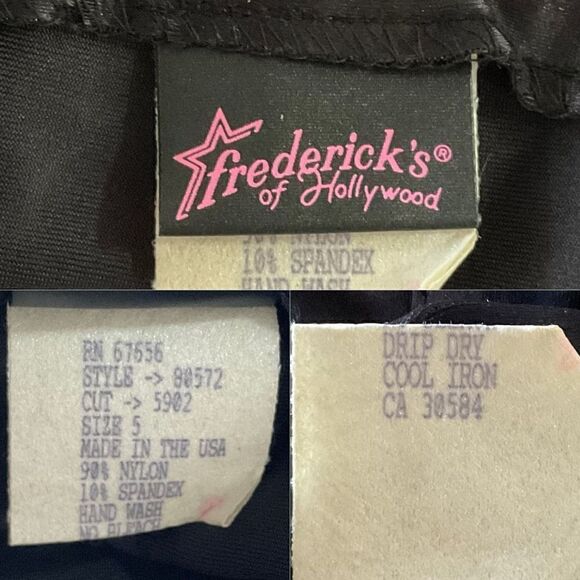 Frederick’s of Hollywood Vintage Black Satin Skinny Pants 5 - Picture 5 of 6